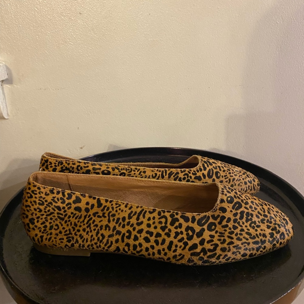 Madewell Calf Hair Leopard Flats size 8
